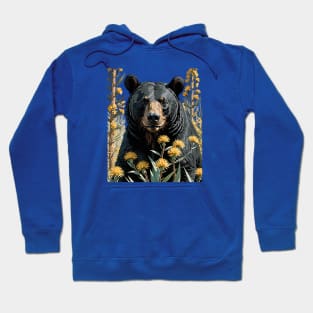A Black Colored Bear Surrounded By Yucca flower New Mexico State 3 Hoodie
